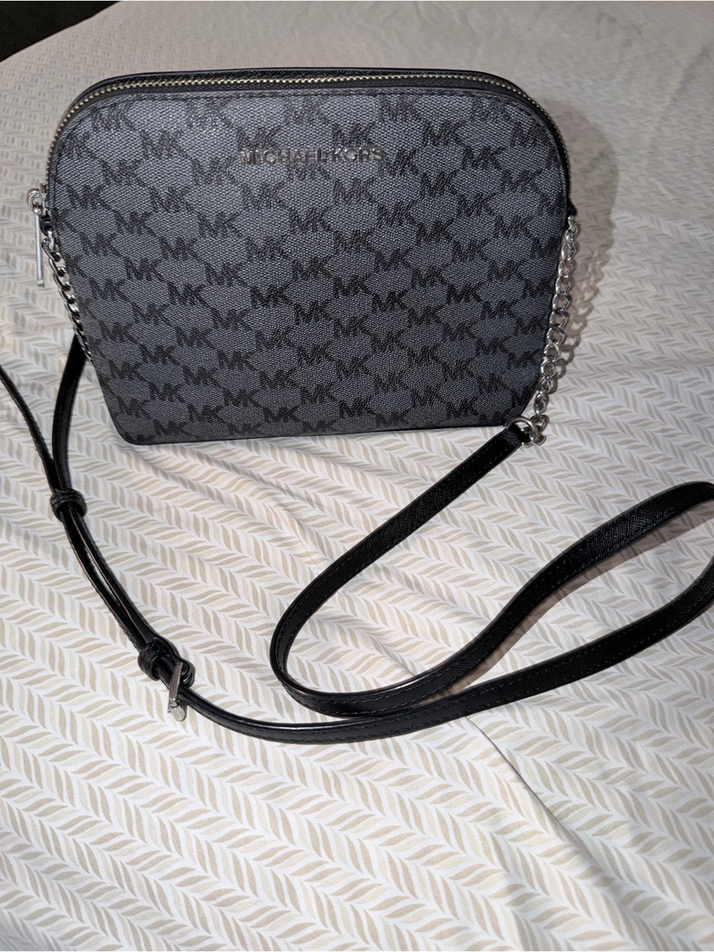 Michael Kors Crossbody Bag – Chain & Leather Strap (Gray/Black) - Picture 1 of 16